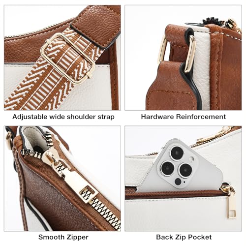 Image of FOXLOVER Purses for Women Vegen Leather Crossbody Bags Handbags With Adjustable Guitar Strap