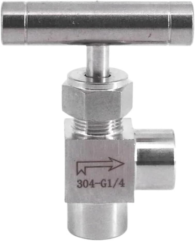 1pcs 1/8" 1/4" 3/8" 1/2" BSPT Female Male Elbow 90 Degree Needle Valve Crane 304 Stainless Flow Control With One-Shape Handle(1/2",NPT_STRAIGHT_MALE TO FEMALE)