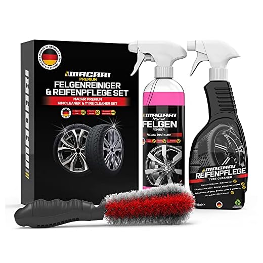 Macari Limpiador de Llantas y Cuidado de neumaticos, Limpia Llantas Cepillo para Llantas Set de Cuidado y Limpieza de neumaticos y Todas Las Llantas de Acero y Aluminio Accersorios para el Coche