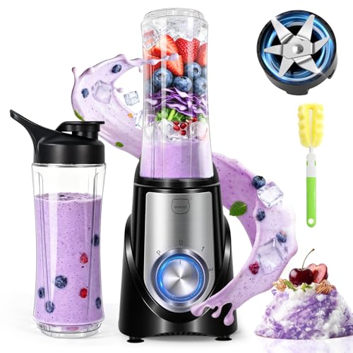 MIAOKE Licuadora Para Smoothies, 32.000 Rpm, Tiempo De PreparacióN De 10 Segundos. Ideal Para Triturar Hielo Y Preparar Smoothies. Libre De Bpa. Sistema De 6 Cuchillas ExtraíBles. Incluye Vaso