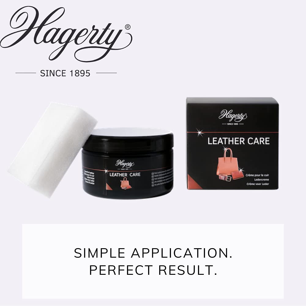 Hagerty Leather Care Środek do czyszczenia skóry 250 ml I Skuteczny bezbarwny krem do czyszczenia, satynowania i pielęgnacji skóry Czyści wszelkie przedmioty skórzane (sofa, torba ...) W zestawie