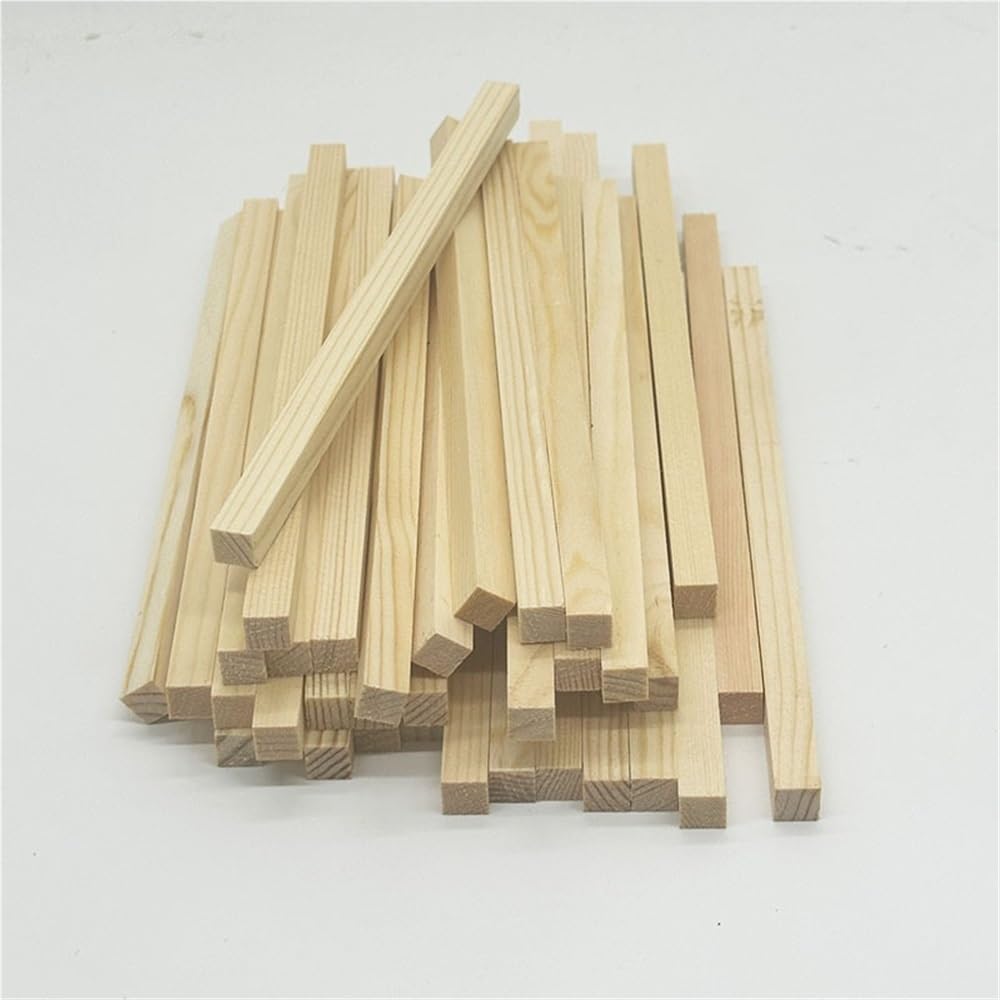 Tasselli quadrati in legno, 25 pezzi di strisce di legno di balsa, barre di legno grezzo 200x(1,5-7) mm for modelli di aeroplani e barche fai da te(200x7x7mm)