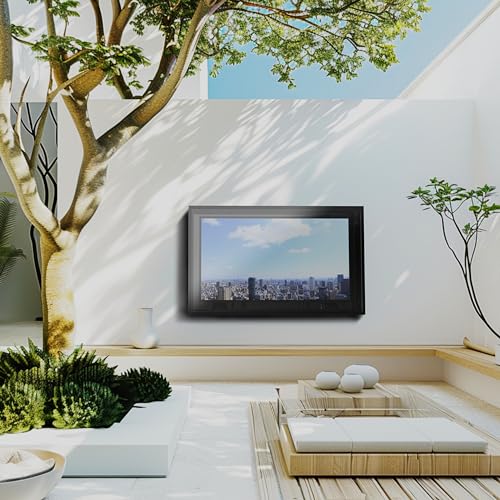 Image of MESAILUP Outdoor TV Cover,Weatherproof protection for Television,Hard and Durable, Acrylic Clear TV Enclosure for 32-43 inch Screens for Outside, with Universal TV Wall Mount Bracket Included.