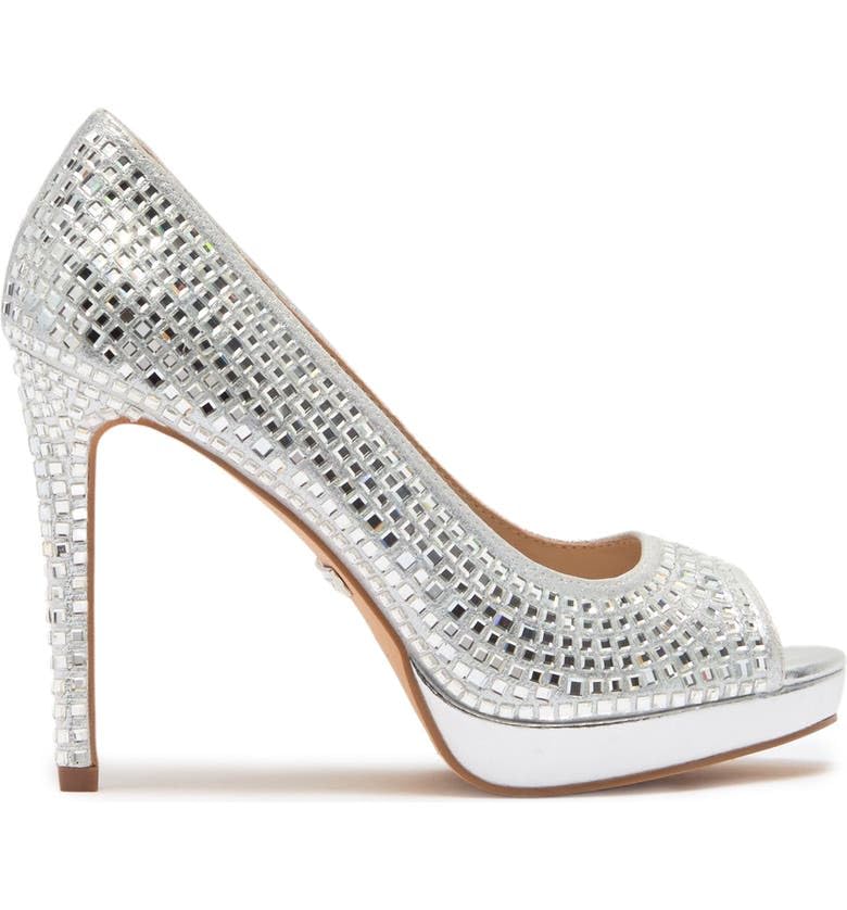 Candie 12 Rhinestone Peep Toe Platform Wedding Prom Dress Pumps3