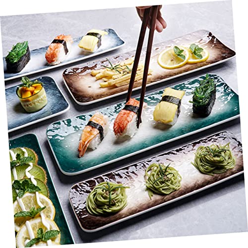 Juego de 2 platos rectangulares para sushi miniatura 6