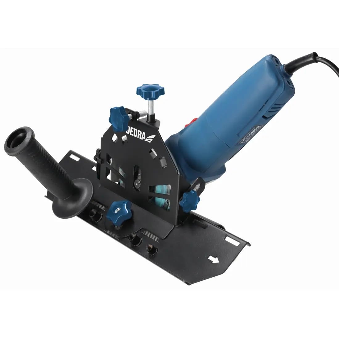 DEDRA 45°-Winkel-Anfasaufsatz für Winkelschleifer Winkelschleifer Halterung für 115/125 mm Tile Cutter, effizientes Schneiden von Fliesen, Stahl, Kompatibilität mit verschiedenen Staubsaugern