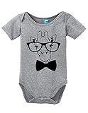 Sod Uniforms Giraffe Hipster Printed Infant Bodysuit Baby Romper Gray 6-12 Month
