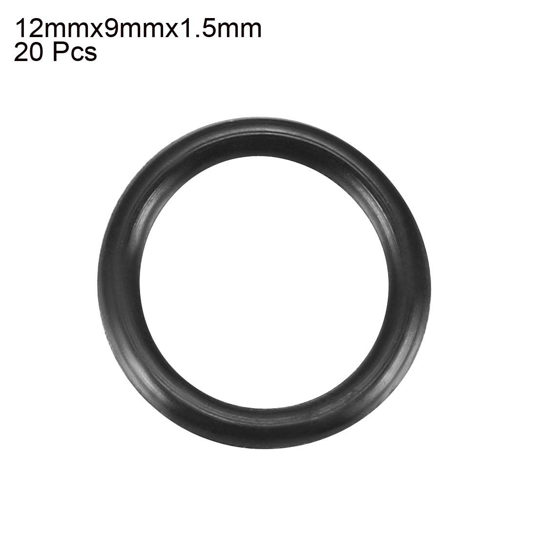 sourcingmap Nitrile Rubber O-Rings 12mm OD 9mm ID 1.5mm Width, Metric Sealing Gasket, Pack of 20 - Image 2