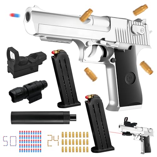 Spielzeug Pistolen für Kinder Pistole, Toy Gun, Spielzeug Waffen Pistolen, Schaumstoff Soft Bullet Gun, mit Schaumstoff Bullet, Patronenhülsen und Magazine, Wüstenadler, Spielzeugpistolen
