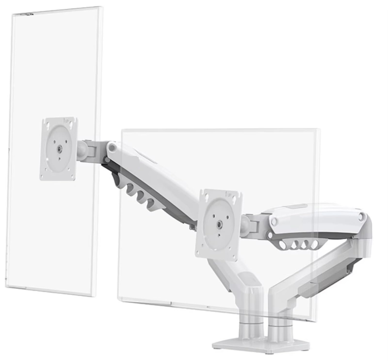 YLUPVT F160 Holder Full Motion Dual Arm Monitor Support 17-30 Inch Mount Bracket Load 2-9 Kgs Each(2025 ver White)
