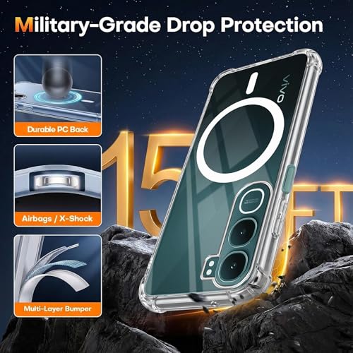 Image of Jkobi Shockproof Crystal-Clear Back Cover for Vivo Y31 5G (Magsafe Wireless Support | Drop & Camera Protection | Hard Polycarbonate)