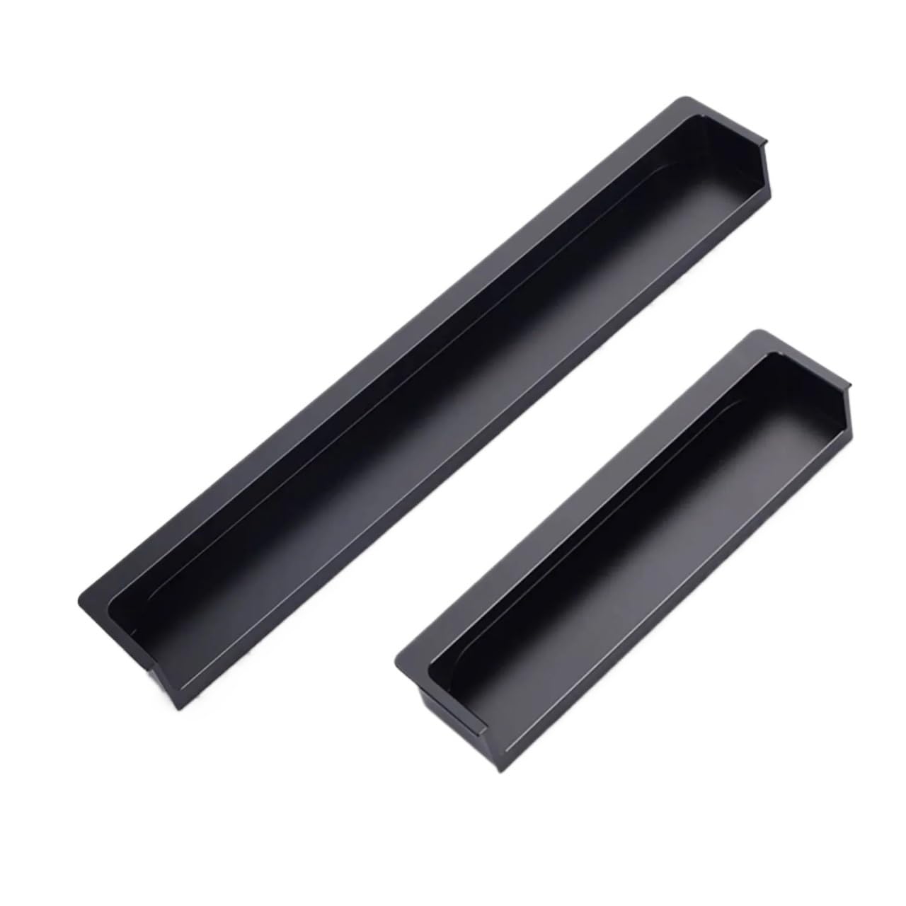 EKalgretrA Recessed Sliding Handles Embedded Hidden Concealed Handles for Cabinets and Drawers Modern Wardrobe Pulls Aluminum Alloy Invisible(Matte Black,120mm Length)