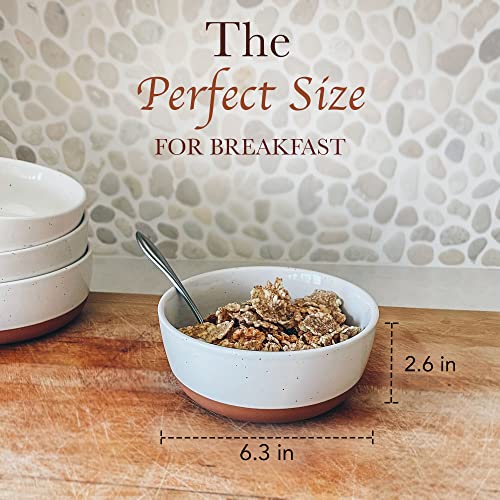 Mora Ceramic Flat Bowls Set Of 4 - 25 Oz- For Soup, Salad, Rice, Cereal, Breakfast, Dinner, Serving, Oatmeal, Etc - Microwave, Dishwasher And Oven Safe Porcelain Bowl For Eating And Kitchen - Neutrals #TOP1
