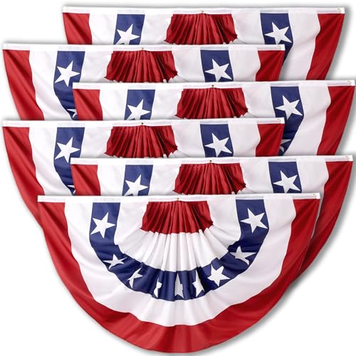 3x6 FT American Patriotic Pleated Fan Flag - USA Bunting Flag for...