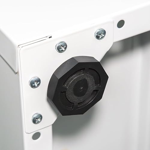 Miniatura 5 de Armario de almacenamiento de metal con puertas y estantes ajustables, aparador independiente, gabinete de utilidad para sala de estar, cocina,