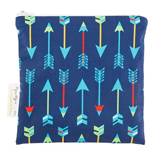 Itzy Ritzy Reusable Snack Bag – 7” x 7” BPA-Free Snack Bag is Food Safe, Washable and Ideal for Storing Snacks, Pacifiers, Electronics and Makeup in a Diaper Bag, Purse or Travel Bag, Bold Arrows