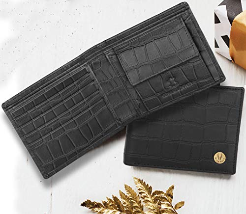 Image of WildHorn RFID Protected Leather Wallet for Men,Black
