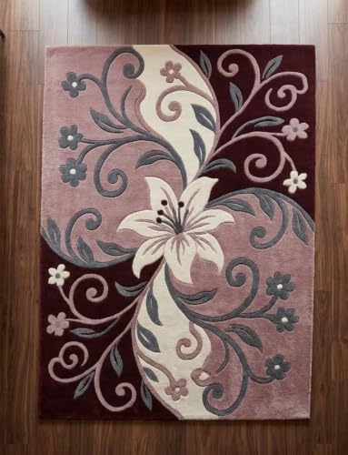 Image of Hand Tufted Premium Wool Floral Vine Design Carpet, Traditional Botanical Pattern Carpet for Living Room, Bedroom, Office & Home Decor Size 12x18 Feet