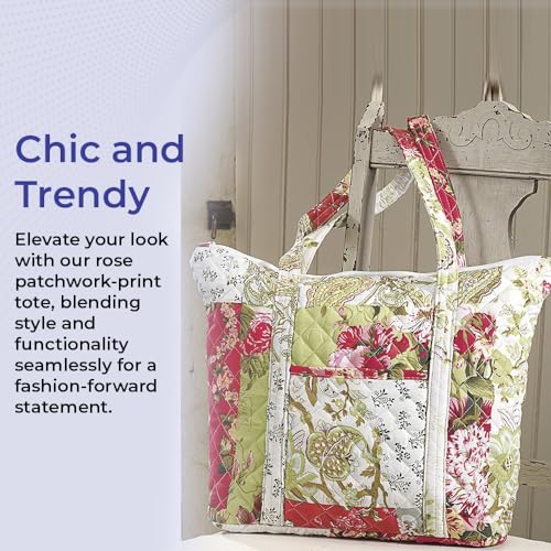 Bolso Tote Floral acolchado con cierre superior para mujer miniatura 3