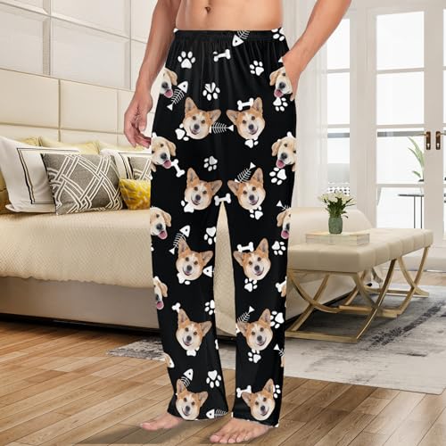 Custom Pajama Pants for Men Women,Personalized Photo Sleepwear Bottoms w/Pockets,Customized Pj Lounge Gifts for Him Her4