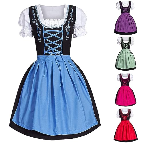 Generisch Dirndl Damen Midi-Kleid mit Kontrast-Oberteil &...