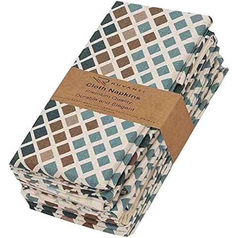 RUVANTI 100% Cotton Cloth Napkins Set Cover