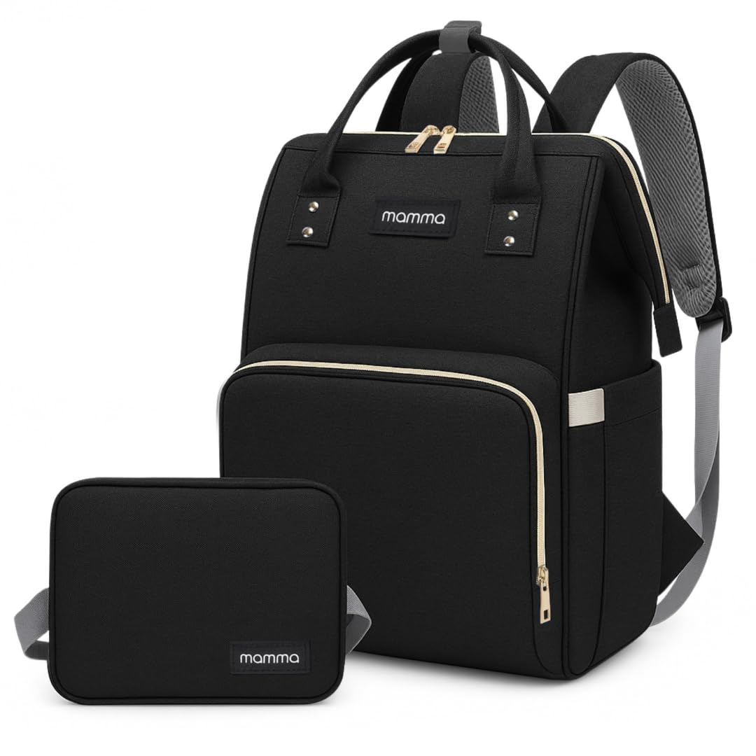 MAMMA Diaper Bag for Mothers for Travel | Baby Bag for Mother Travel, Diaper Bags for Mom and Hospital Bag for Delivery Women Includes Small Diaper Handbag for Day Outings with 9 Month Warranty