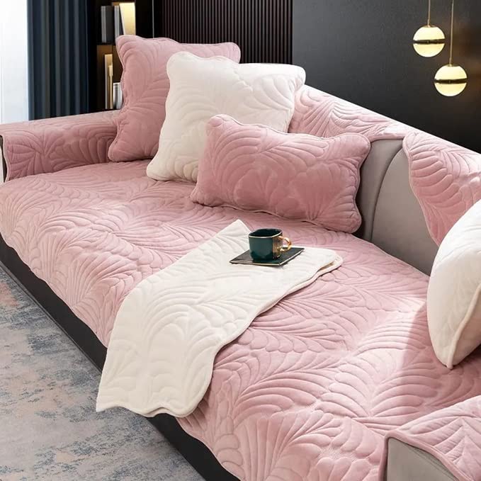 Sofa Slipcover Corner 3/2/1/4 Seater Sofa Cover L Shape Couch Cover Velvet Thick Sofa Protector Anti-slip Reversible Quilted Corner Slipcovers Washable for Sectional Couch ( Color : #7 , Size : 70x210