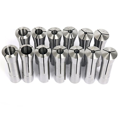 8MILELAKE 1/8- 7/8 Precision R8 Collets 13pcs Mill Chuck Holder for Bridgeport .0006