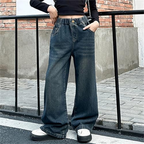 Baggy Jeans for Girls Casual Versatile Wide Leg Denim Pants Fashion Loose Straight Palazzo with Pockets3