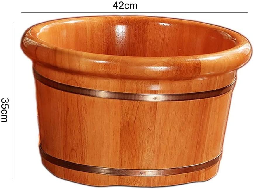 Baño de pies de madera sólida de roble 42 x 35 cm miniatura 2