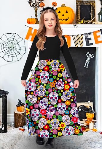 Image of Deerose Girls Maxi Dress Short Sleeve Casual Long Dresses with Pockets 5-14 Years
