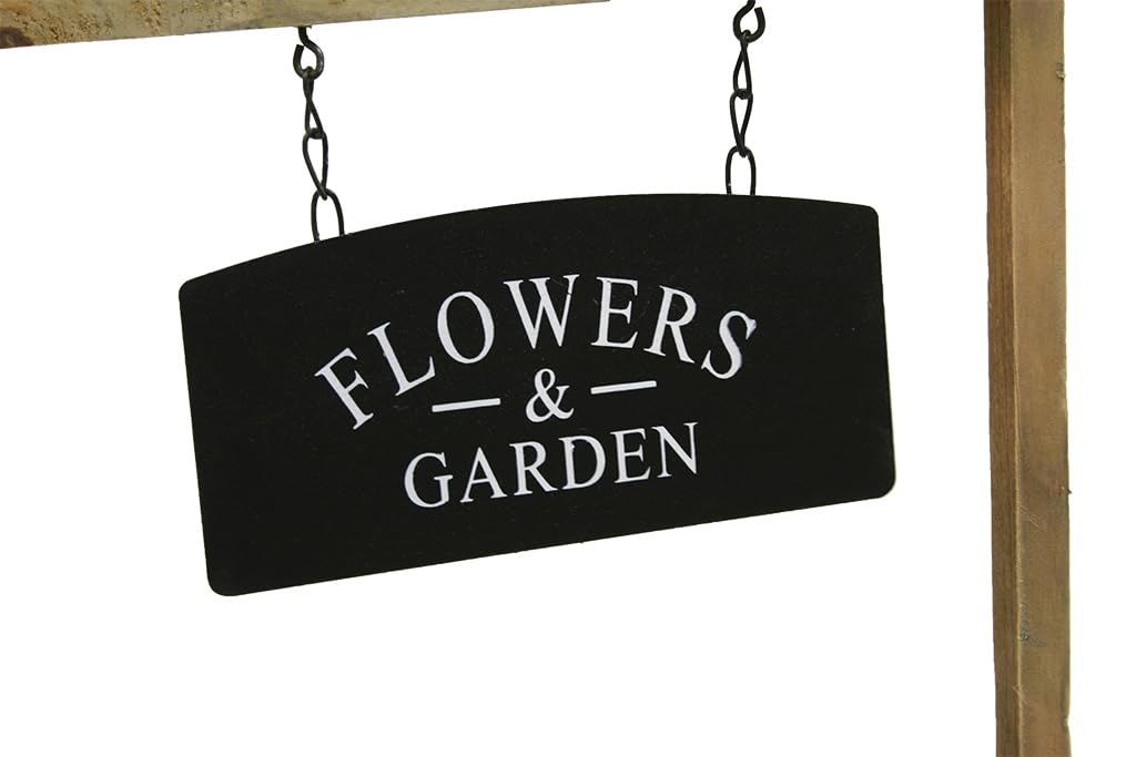 Flowers and Garden Macetero de Madera Natural con Forma de Radio Antigua con Cadena, Set de 3, Marrón y Negro, para Exterior, 33x17x14 cm, 28x13x11.5 cm, 21x11x9 cm