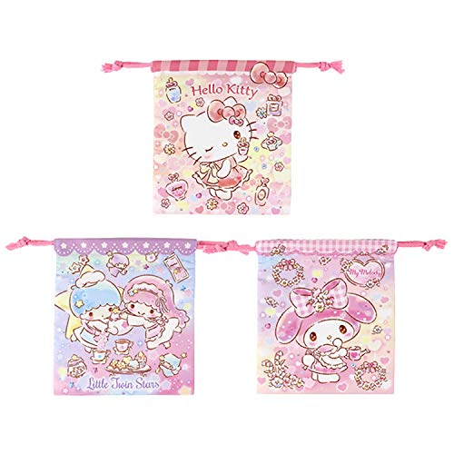 高波クリエイト 巾着 Sサイズ 3枚セット サンリオキャラクターズ 086782