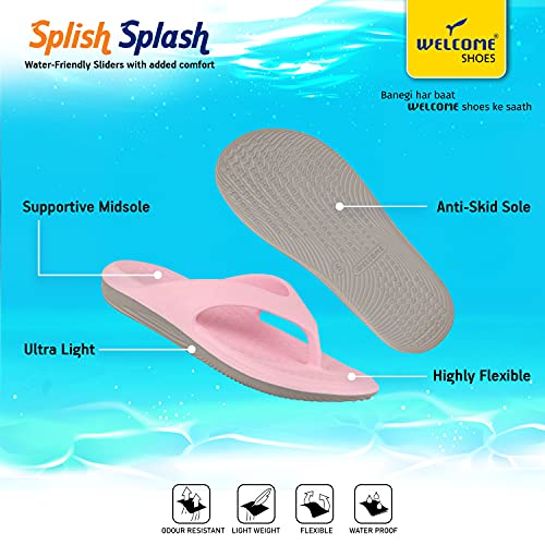 Image of WELCOME Women's Extra Soft Slippers with Cushion FootBed for Adult | Comfortable & Light Weight| Stylish & Anti-Skid| Waterproof & Everyday Flip Flops for Ladies /Girls