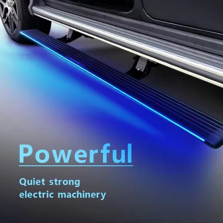 Intelligent Retractable Power Electric Running Boards with LED Step Lights Compatible For Chevy Colorado Crew Cab 2017-2025 Side Steps Aluminum Alloy Nerf Bars Accessories(17-19 Panel and side