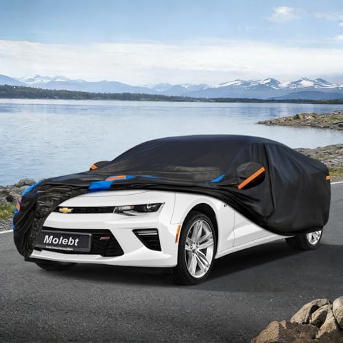 Image of Custom Fit Car Cover for Chevrolet Chevy Camaro (2010-2026), Upgraded Waterproof All Weather Outdoor Auto Cover with Driver Door Zipper & Mirror Pockets, UV /Snow /Dust Protection