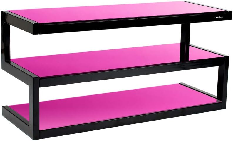 Norstone Esse 3 Shelf AV Rack (Black frame/pink glass)