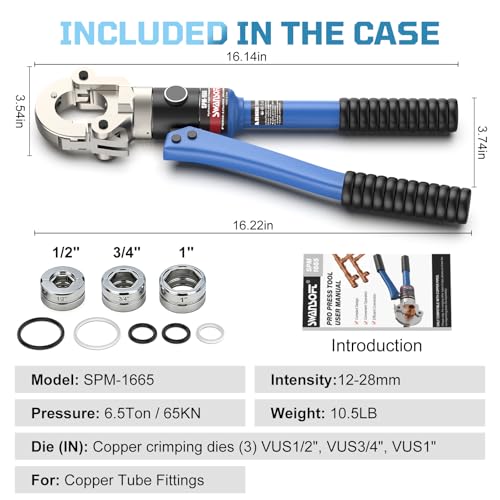 SWANSOFT Hydraulic Crimping Tool with 3 Dies