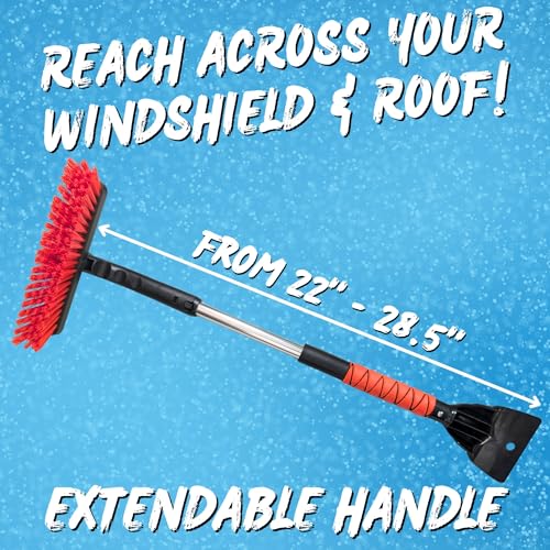 image for RevHeads Ice Scraper for Car Windshield with Snow Brush - Telescopic H
