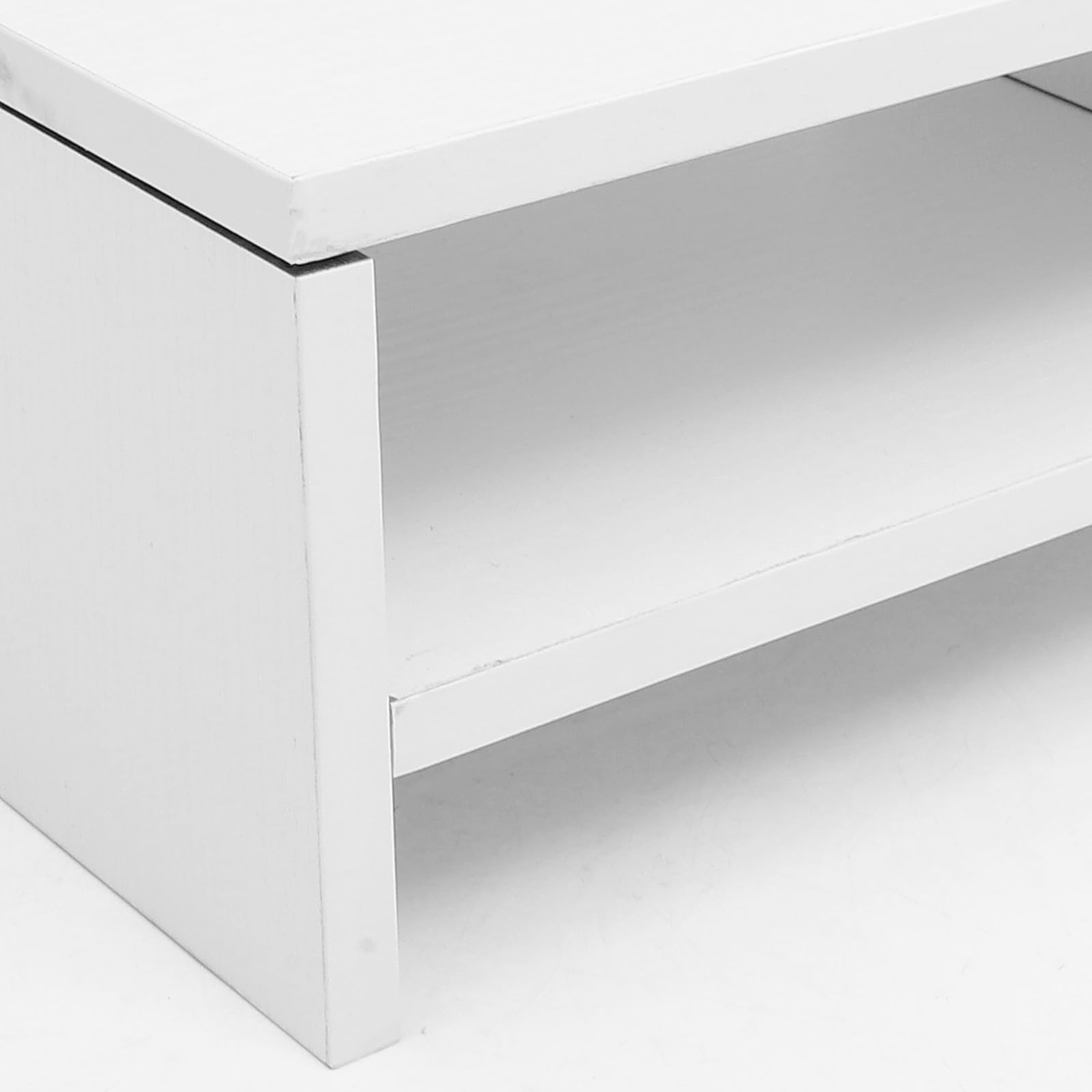Hemobllo Supporto per Monitor da Scrivania in Legno Doppio Ripiano, Rialzo Organizzatore per Ufficio, Massimizza Spazio e Ordine sulla Scrivania