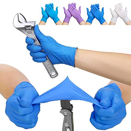 Preisvergleich Produktbild belupai 100 Stück Einmalhandschuhe verschleißfest säurebasisfest wasserfest Schutzhandschuhe Gr. Large, Blau L