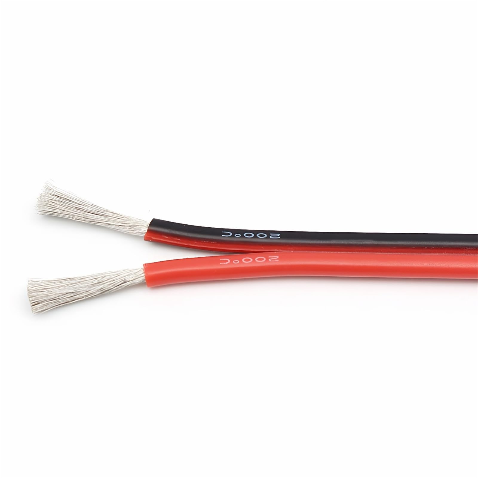 Cable de 2 pines de goma de silicona ultrasuave de 5 metros - Cable conector de lámpara DIY, cable eléctrico de cobre rojo negro Conectores(12AWG)