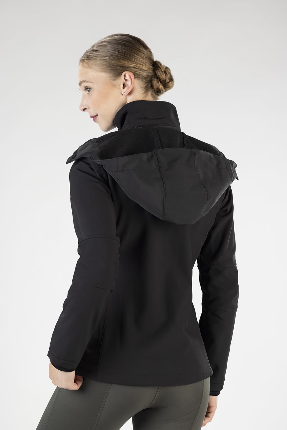 HKM 5273 Softshelljacke Sport, Damen Mädchen Jacke Regenjacke Kapuze, Schwarz (Black), 152