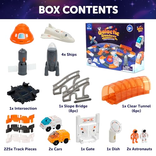 image for USA Toyz Galactic Race Tracks for Kids- 250pk Speedway Race Car Track 