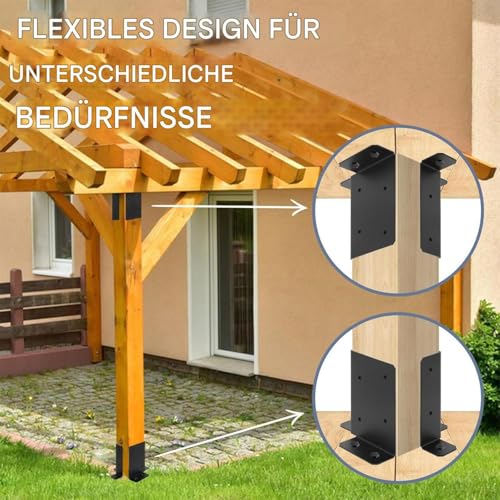 Base de soporte para postes de alta resistencia para estructuras robustas de pergola 7