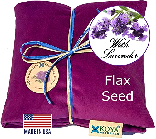 KOYA Naturals Soft Velvet Flax Seed Pillow - Microwave Heating ...