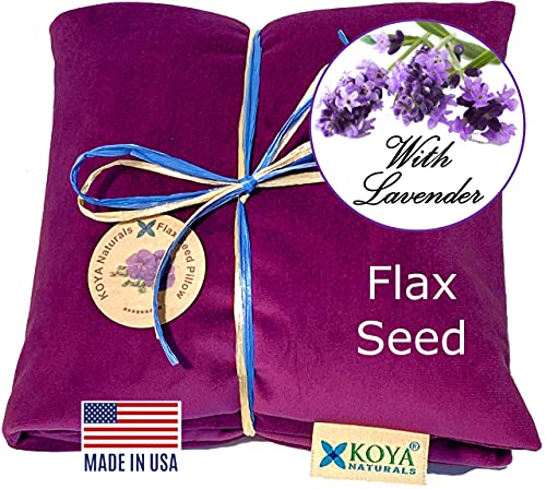 flax seed heating pad - KOYA Naturals Soft Velvet Flax Seed Pillow - Microwave Heating Pad – Microwavable Moist Heat Pack – for Neck, Muscle, Joint, Stomach Pain, Menstrual Cramps – Warm Wrap