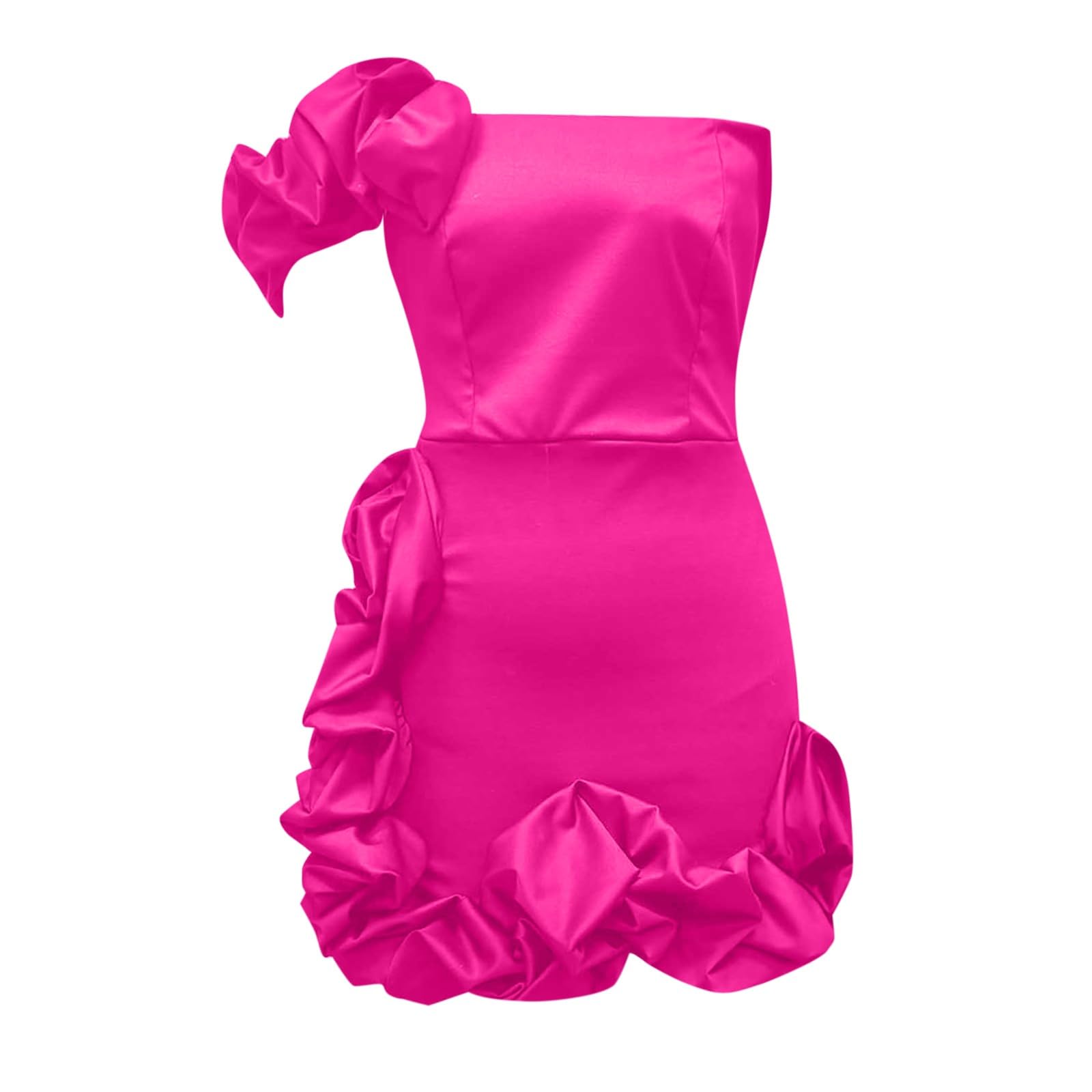 Générique Robe d'Été Femme Haute à Volants avec Épaules Dénudées et Jupe Courte Plissée pour Un Style Décontracté et Séduisant