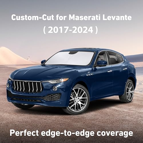 Image of EcoNour Windshield Sunshade Compatible for Maserati Levante 2017-2022 2023 2024, Sun Visor for Front Windshield & Window Sun Shade Cover, UV Heat Blocker & Protector, Car Accessories